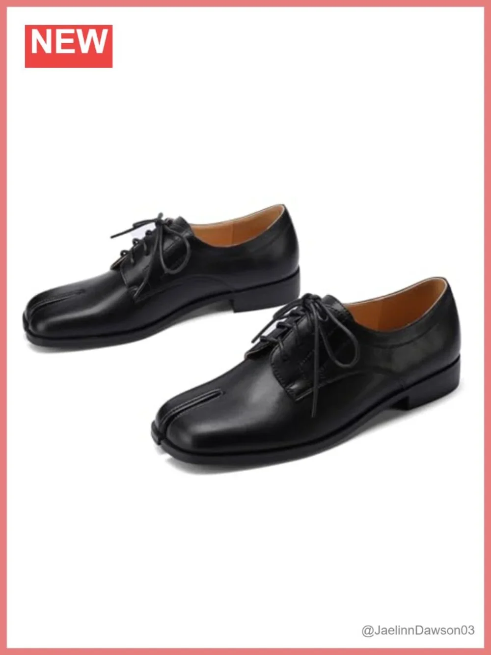 Women's Faux Leather Oxfords Lace-Up Split Toe Derby Shoes Block Heel
